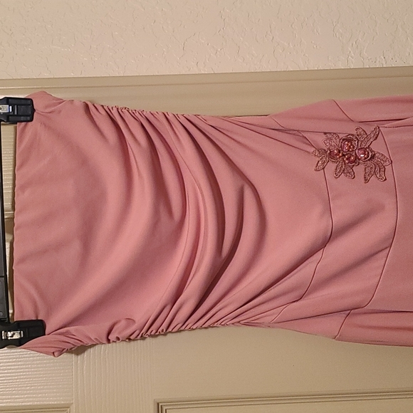 Vintage Strapless Xtraordinary Dusty Rose Dress Size Sm - Picture 2 of 9